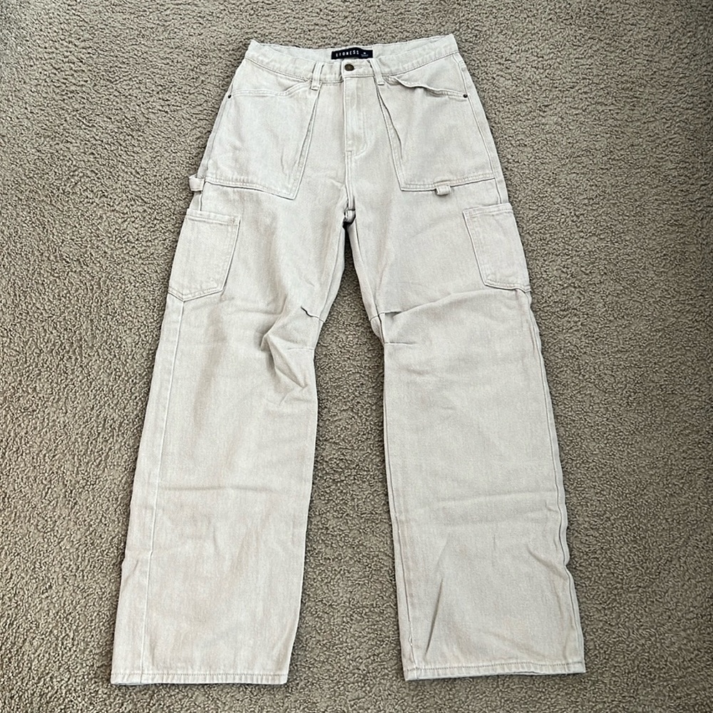 Princess Polly Miami Vice Beige Cargo Pants Size Medium